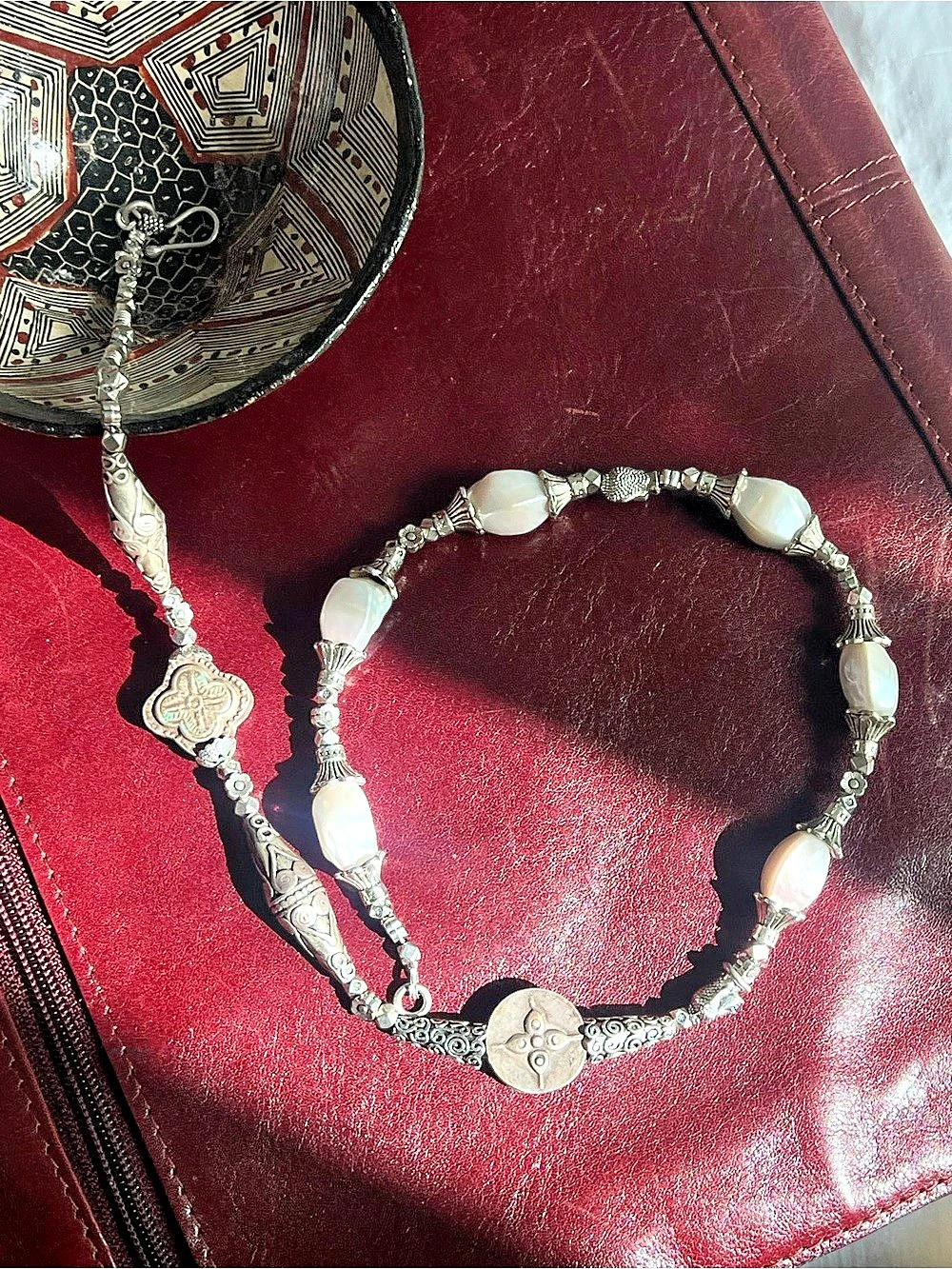 Japanese Vintage silver and freshwater pearls